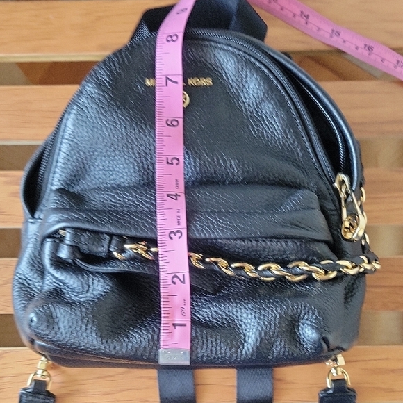 Michael Kors Black Pebbled Leather Backpack - Picture 9 of 10